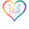 Rainbow Owl Heart Design
