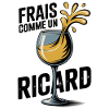 Wine glass with humorous splashes