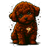 Charming Cartoon Poodle Illustration, Love Dogs