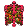 Floral Lungs Illustration, Halloween Design 