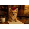 Smart and Chic Chihuahua with Rose