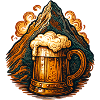 Mythical mountain with beer mug