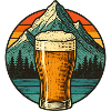 Mountain view with beer glass design