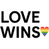 Love Wins Rainbow Heart Design