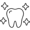 Icona della linea del dente lucido - Simbolo della cura dentale