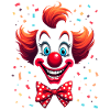 Naughty Clown with Confetti Design