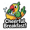Vibrant Parrot with Cheerful Breakfast