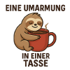Cute sloth with coffee cup