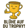 Happy trophy mug with saying