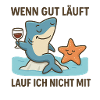 Funny shark with wine and fun