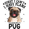 Verspielte Mops-Illustration für Bekleidung