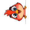 Playful bird pendant with big eyes