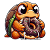 Cute Turtle Donut Dessert Cartoon