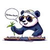DJ Panda with Goggles and Bamboo Stick