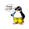 Stylish penguin sleeve with glasses