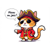 Chat Pirate Costume Illustration