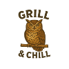 Owl with barbecue and chill motif