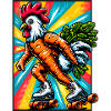 Roller Skating Carrot Rooster