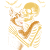 German Shepherd Hug Skeleton
