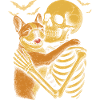 French Bulldog Hug Skeleton
