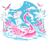 Summer Flamingo Puddle Skeleton