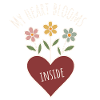 Heart flowers with positive saying