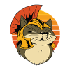 Roman Gladiator Cat Illustration