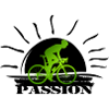 Radfahrer in neongrüner Silhouette