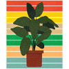 Potted houseplant flat retro