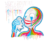 Clown arc-en-ciel endossant la pathologie