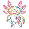 Farbenfroher Axolotl