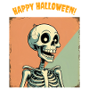 Humorous Halloween Skeleton Print