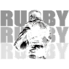 Rugby Player in Contrasting Silhouette