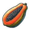 Bunte Sepia-Papaya-Illustration