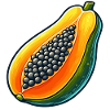 Lebendiges und farbenfrohes Papaya-Design