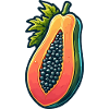 Blutpapaya, lebendige Illustration