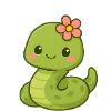 Mignon serpent dame avec fleur