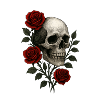 Gothic Skull with Romantic Roses Design