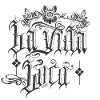 Retro Gothic Text with Clown Motif