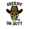 Sheriff Skull With Cigar and Badge