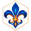 Fleur-de-Lys Flame Blue and Gold Glow