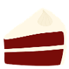 Whimsical Red Velvet Cake Illustration