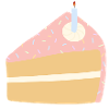Festive Birthday Cake Illustration