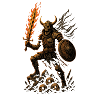 Demonic Warrior with Fire Dagger