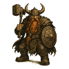 Dwarf with helmet and hammer