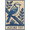 Retro Azurblå Tit Fugl Plakat til Fuglekiggere og Natur L
