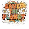 Save the Planet Retro Style Design