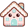 Kawaii Gingerbread House Design
