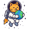 Space Cat Hugging Earth – Kawaii Shirt