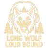 Lonely wolf with headphones and nature